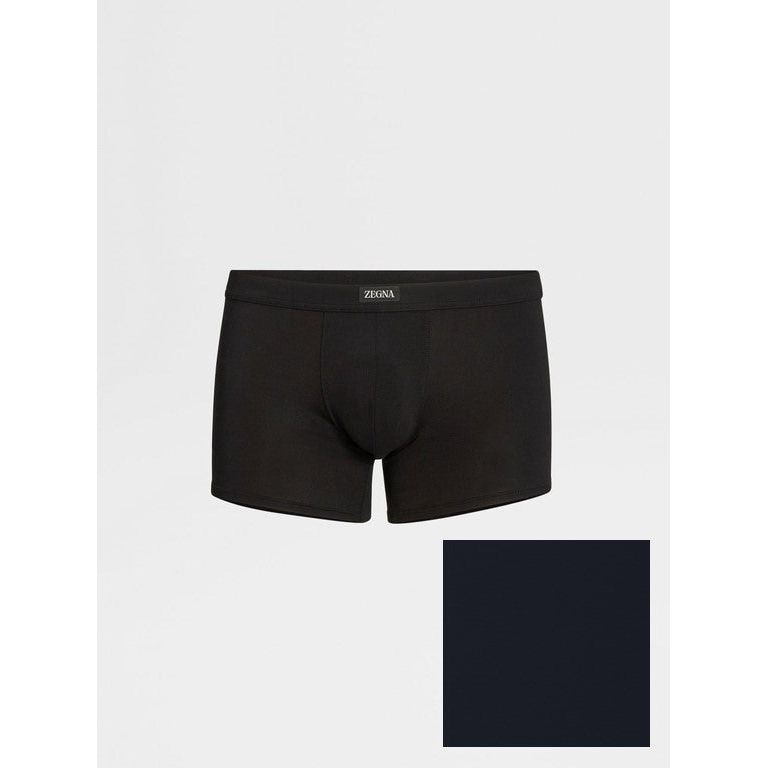 ZEGNA NAVY BLUE STRETCH MODAL BOXERS