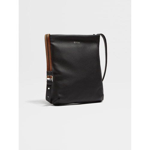 Load image into Gallery viewer, ZEGNA BLACK DEERSKIN SLIM CROSSBODY BAG
