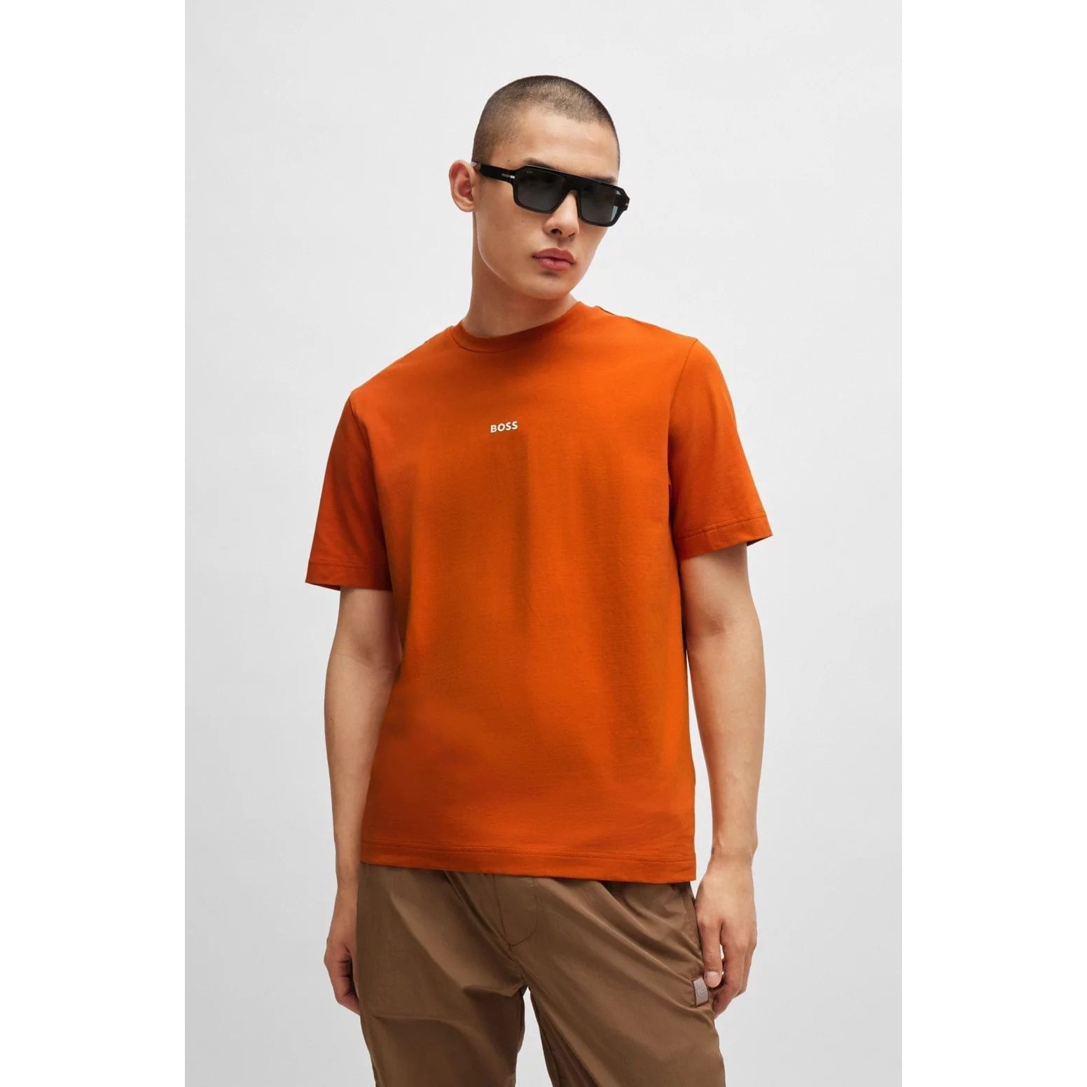 BOSS RELAXED-FIT T-SHIRT IN STRETCH COTTON WITH LOGO PRINT