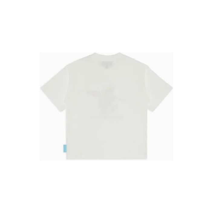 EMPORIO ARMANI KIDS ASV ORGANIC JERSEY T-SHIRT WITH THE SMURFS PRINT