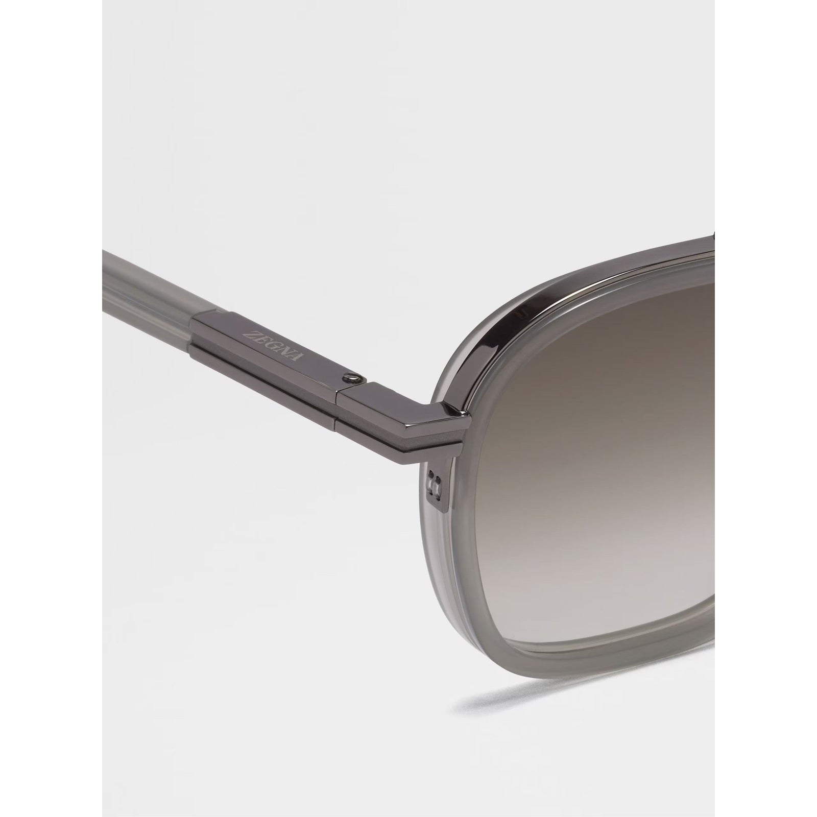 ZEGNA GREY ORIZZONTE I ACETATE AND METAL SUNGLASSES