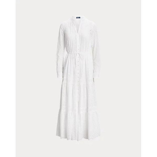 Load image into Gallery viewer, POLO RALPH LAUREN TIERED EYELET COTTON MAXIDRESS - Yooto
