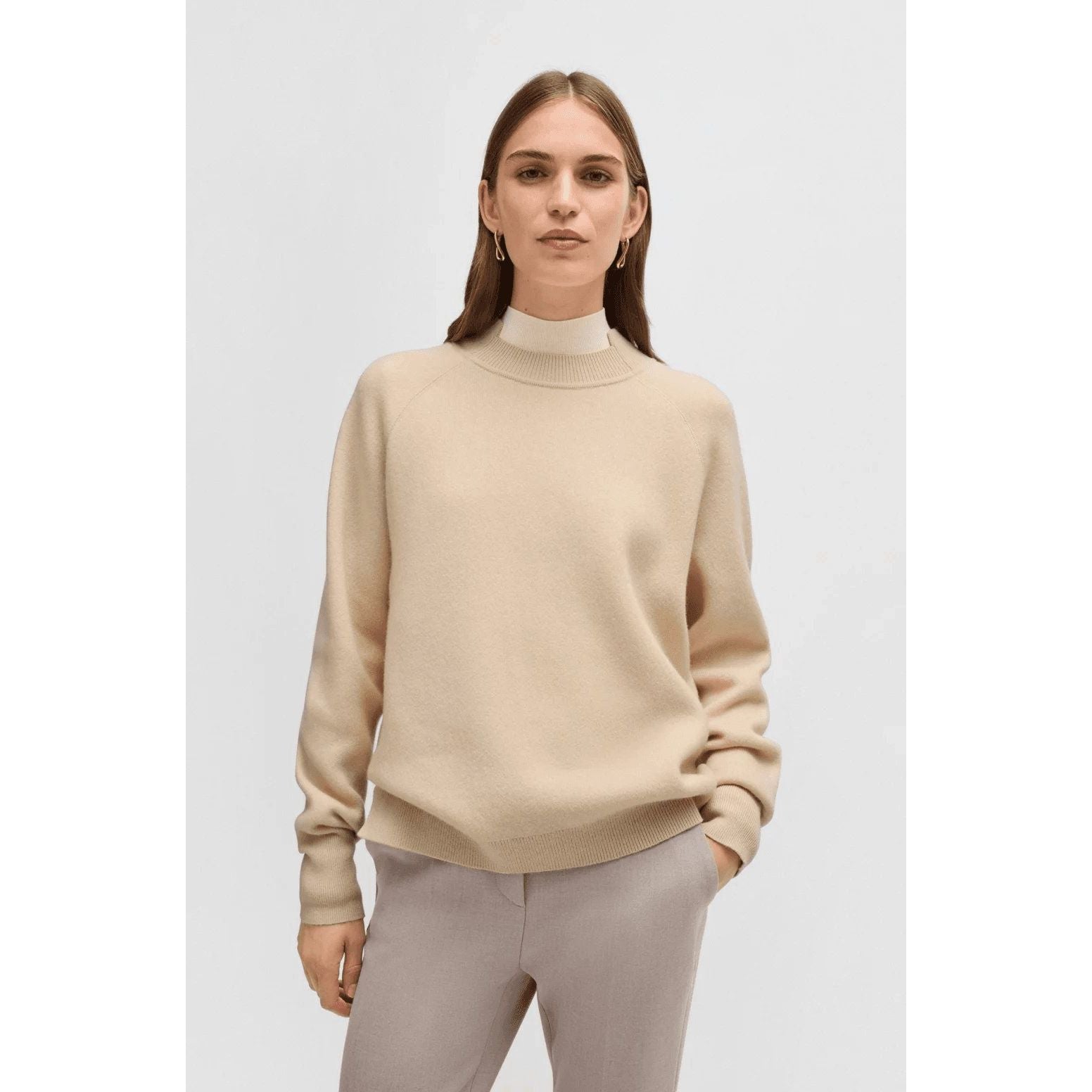 BOSS KNITTED SWEATER IN VIRGIN WOOL AND CASHMERE