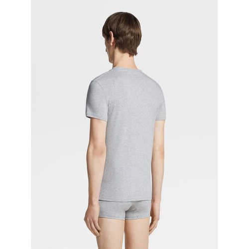 Load image into Gallery viewer, ZEGNA GREY MÉLANGE STRETCH COTTON T-SHIRT
