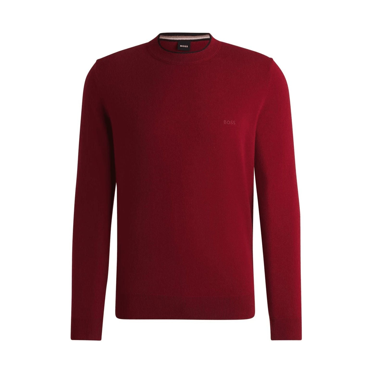 BOSS VIRGIN-WOOL SWEATER WITH EMBROIDERED LOGO