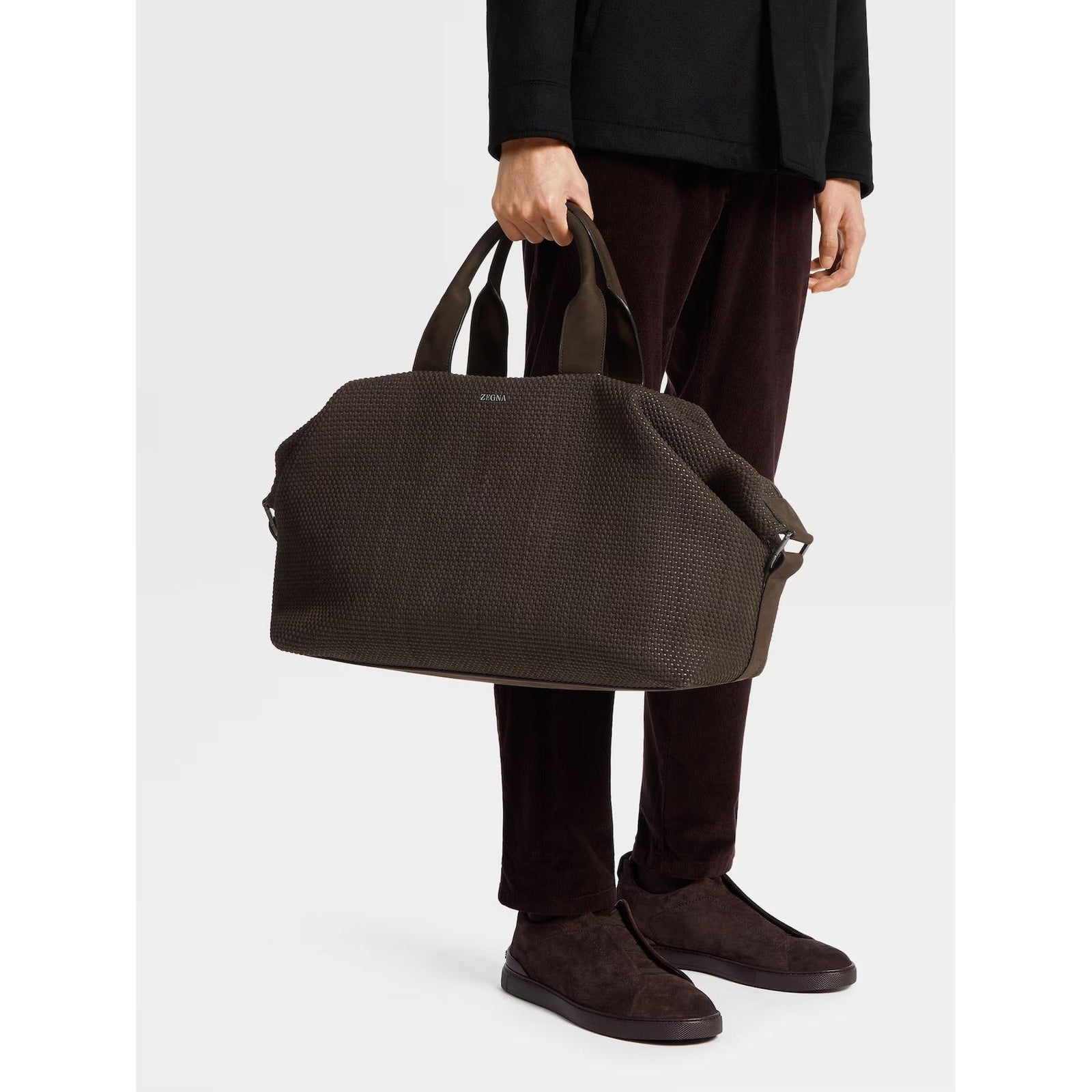 ZEGNA Dark Brown PELLETESSUTA™ Nubuck Holdall