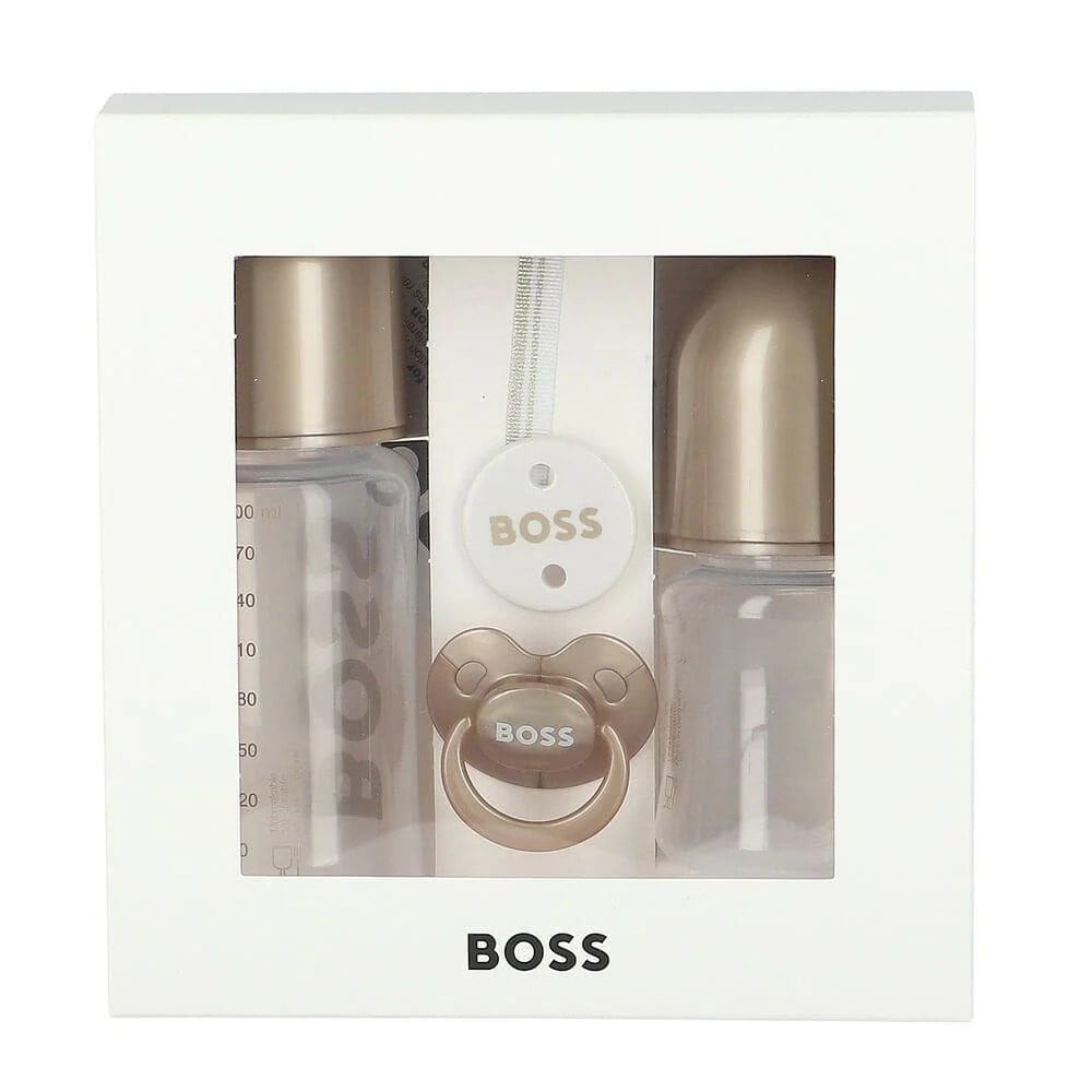 BOSS KIDS GIFT-BOXED SET OF BABY BOTTLES, DUMMY AND CLIP - Yooto