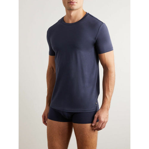 Load image into Gallery viewer, ZEGNA NAVY BLUE STRETCH MODAL T-SHIRT
