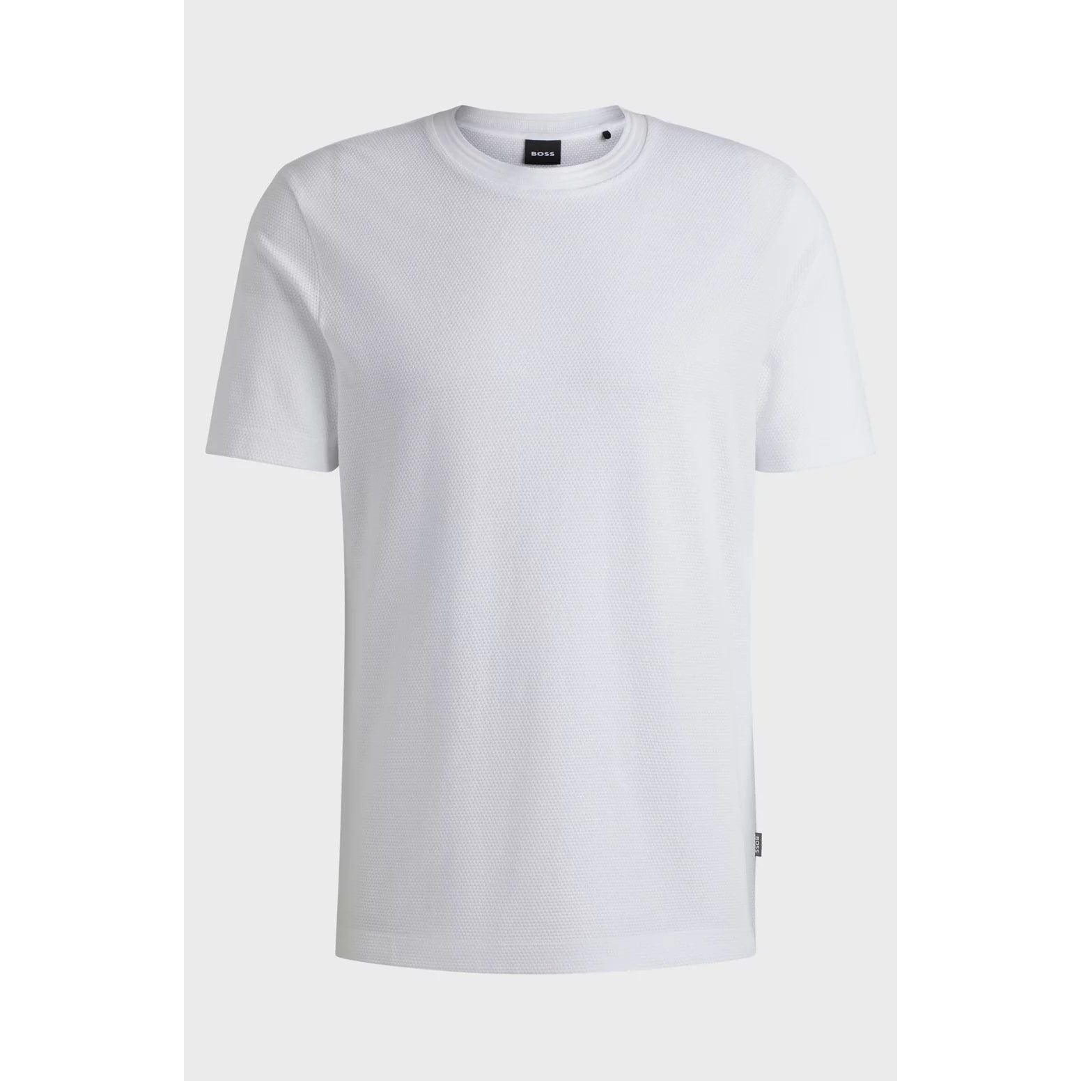 BOSS COTTON-BLEND T-SHIRT WITH BUBBLE-JACQUARD STRUCTURE