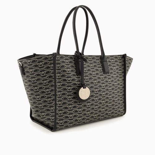 Load image into Gallery viewer, EMPORIO ARMANI Medium shopper bag with all-over monogram print
