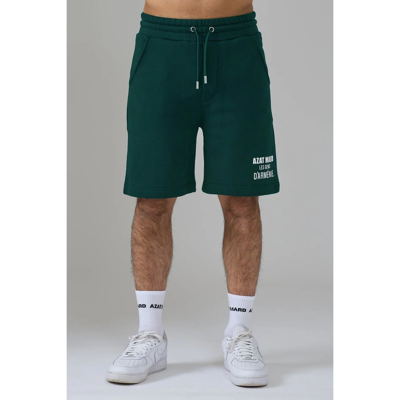 AZAT MARD LES GENS HEATHER GREEN WITH BLUE SHORTS