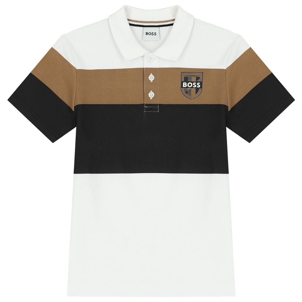 BOSS KIDS WHITE LOGO POLO SHIRT - Yooto