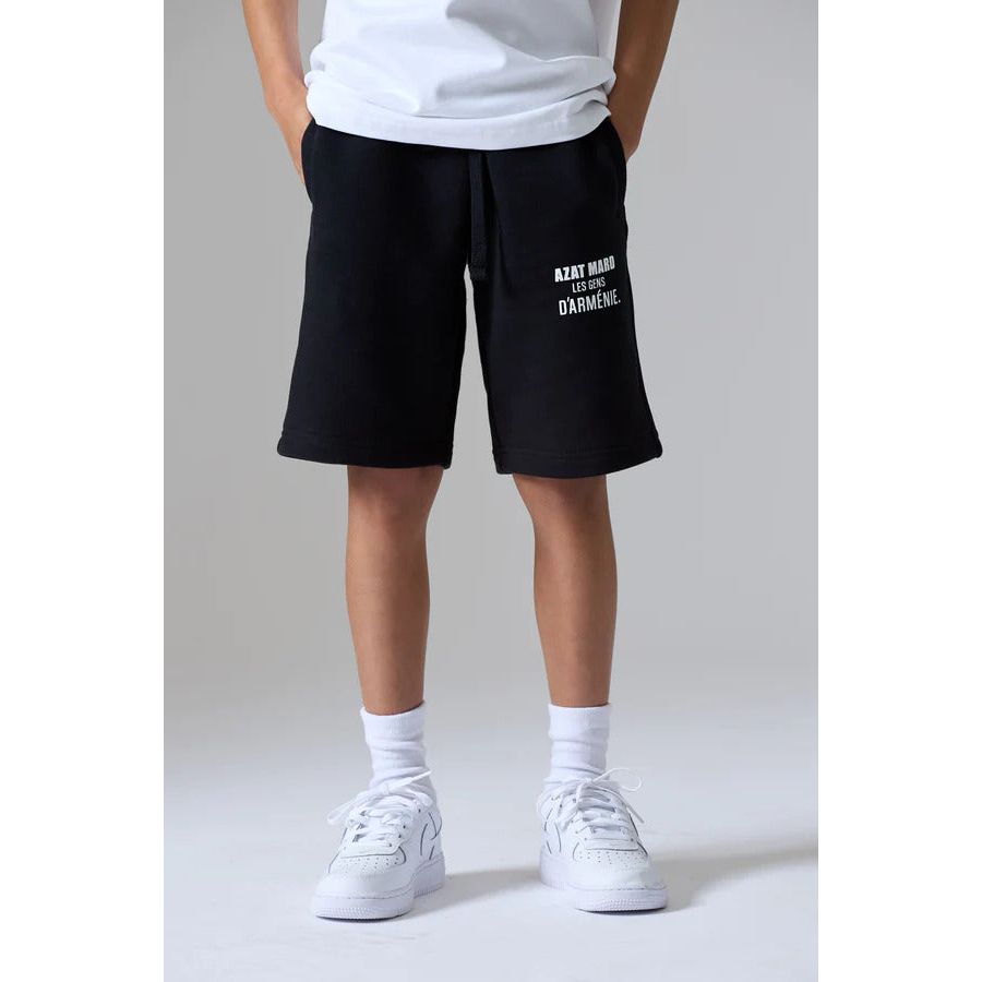 AZAT MARD LES GENS WHITE T-SHIRT & BLACK SHORT KIDS TWINSET - Yooto