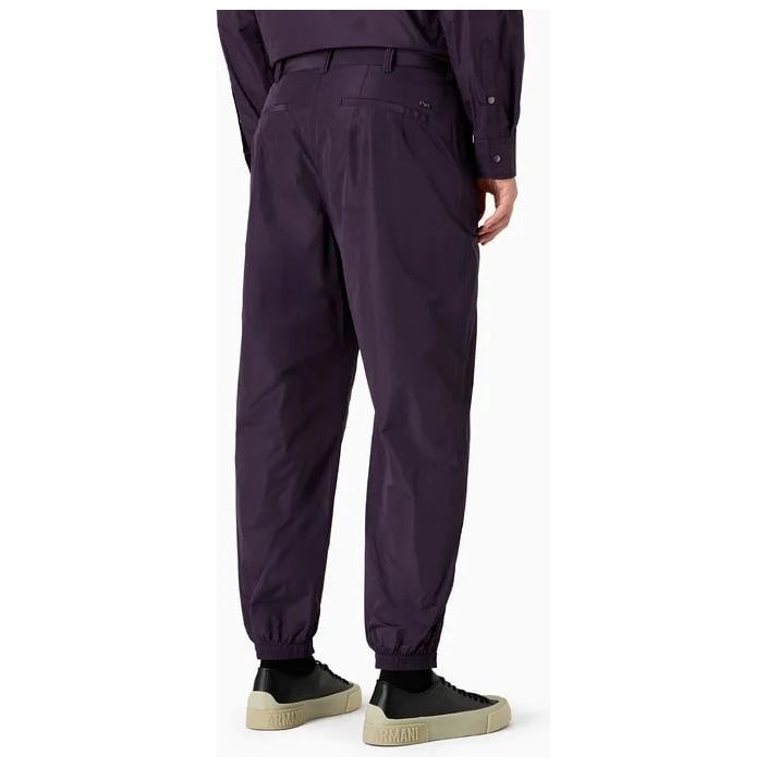 EMPORIO ARMANI LIGHTWEIGHT NYLON TROUSERS WITH STRETCH ANKLE CUFFS - Yooto