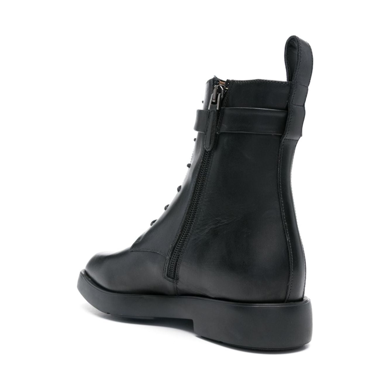 EMPORIO ARMANI Eagle-logo leather boots