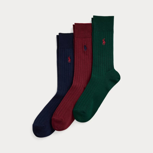 Load image into Gallery viewer, RALPH LAUREN Rib-Knit Trouser Sock 3-Pack
