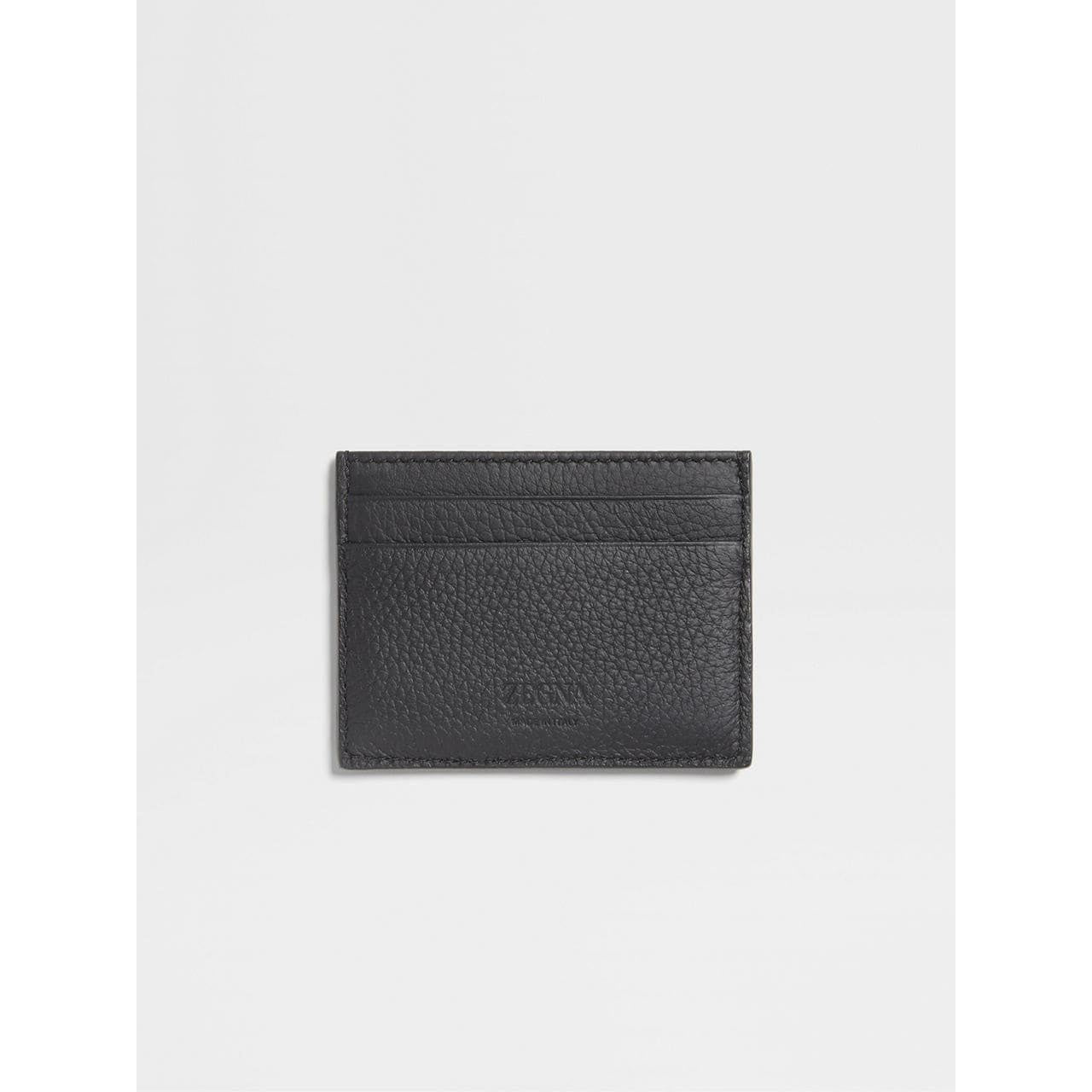 ZEGNA BLACK DEERSKIN CARD CASE