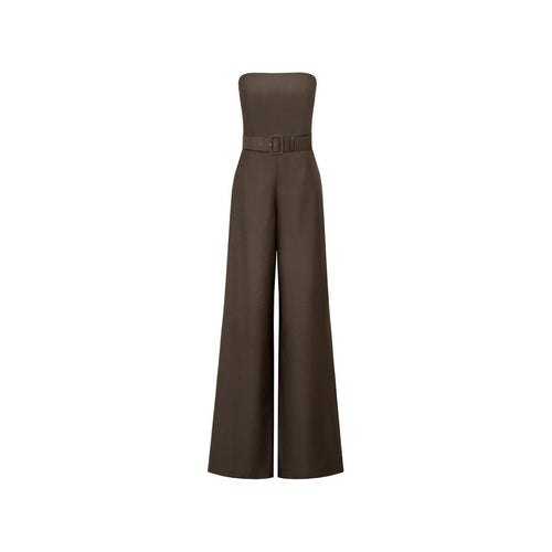 Load image into Gallery viewer, Antheia Wool Belted Jumpsuit in Brown
