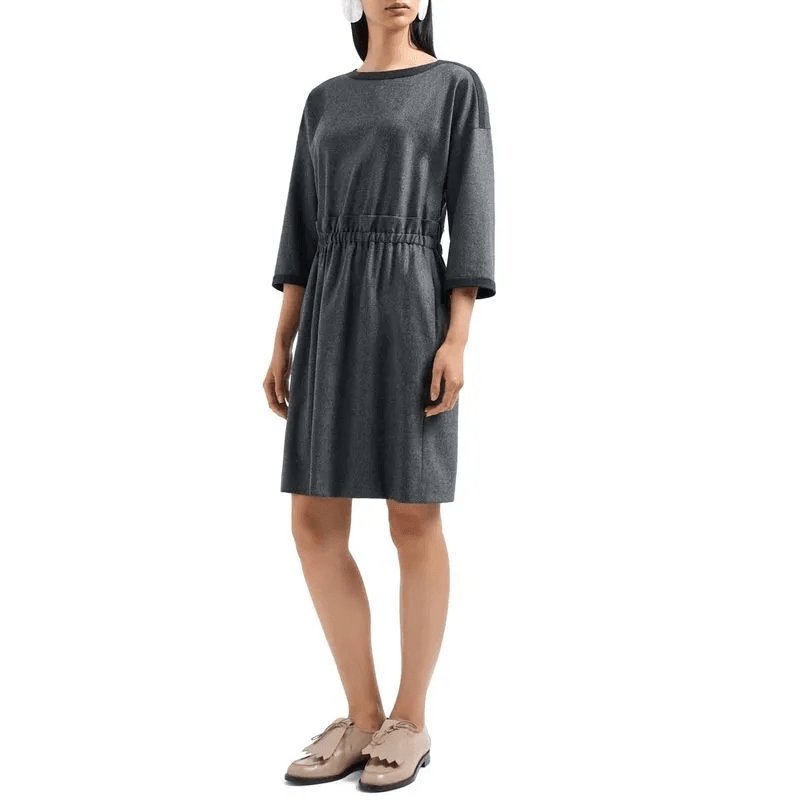 EMPORIO ARMANI Icon Flannel Dress with Ruffle