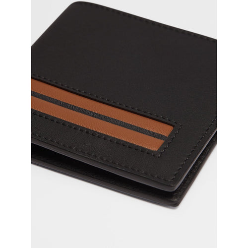 Load image into Gallery viewer, ZEGNA Black Smooth Leather Billfold 8cc Wallet
