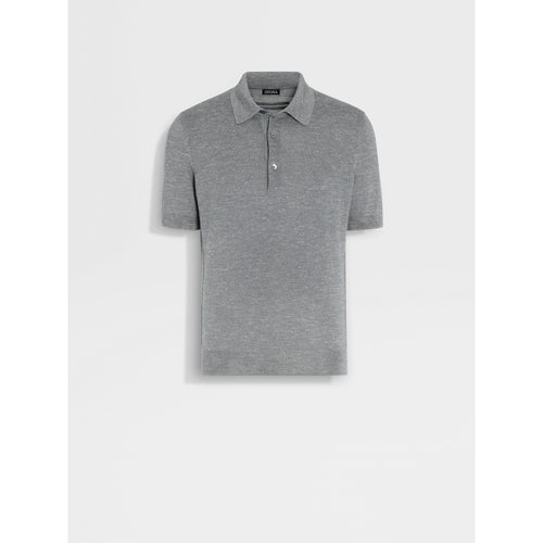 Load image into Gallery viewer, ZEGNA MÉLANGE SILK CASHMERE AND LINEN POLO SHIRT
