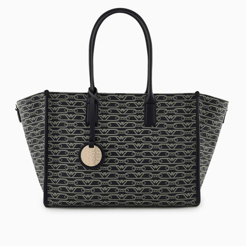 Load image into Gallery viewer, EMPORIO ARMANI Medium shopper bag with all-over monogram print
