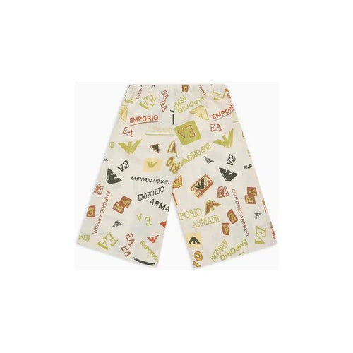 Load image into Gallery viewer, EMPORIO ARMANI KIDS CROPPED WIDE-LEG TROUSERS IN POPLIN WITH AN ALL-OVER LOGO PRINT - Yooto
