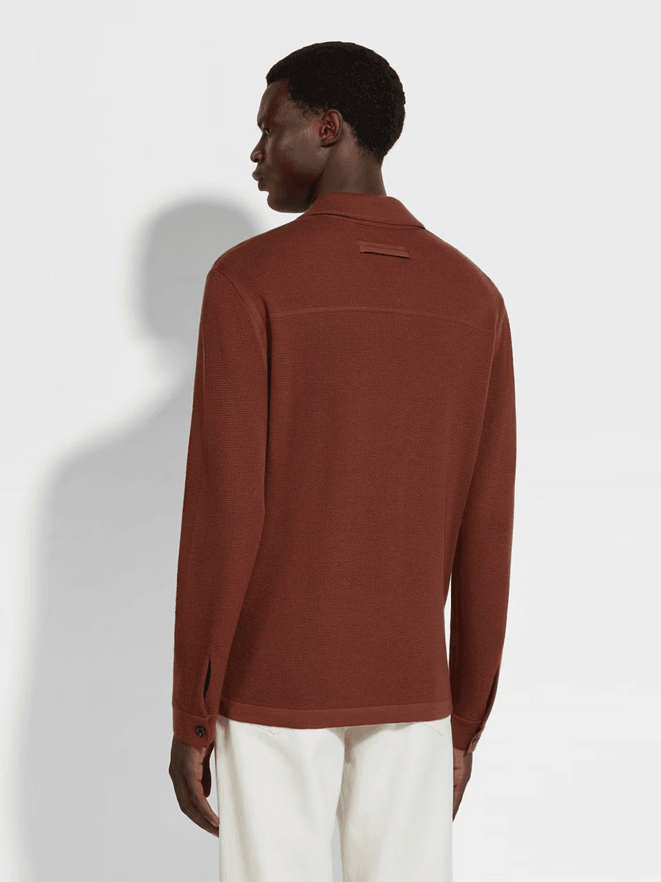 ZEGNA BRICK RED WOOL SHIRT