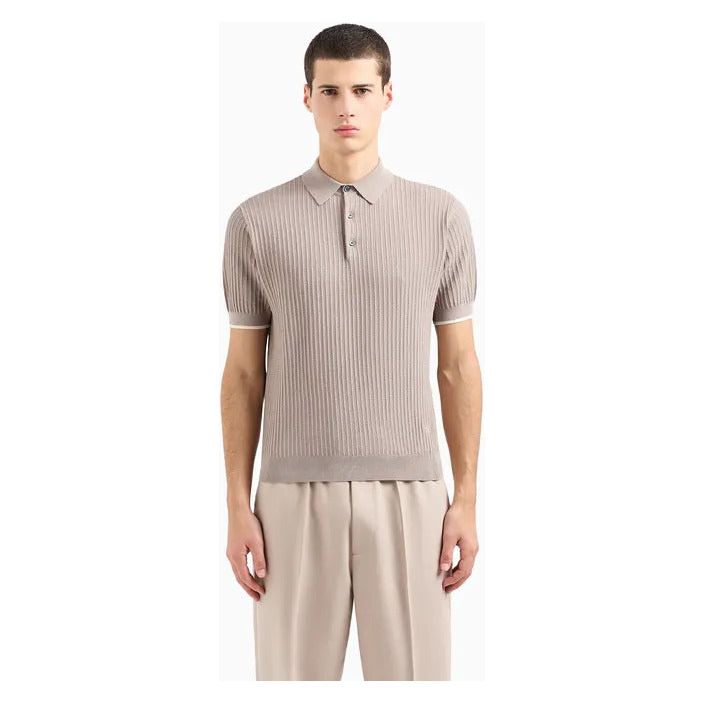 EMPORIO ARMANI PATTERNED-KNIT POLO SHIRT - Yooto