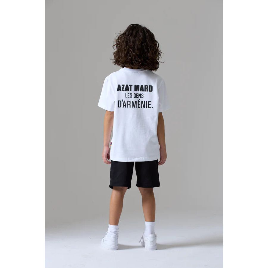 AZAT MARD LES GENS WHITE T-SHIRT & BLACK SHORT KIDS TWINSET - Yooto