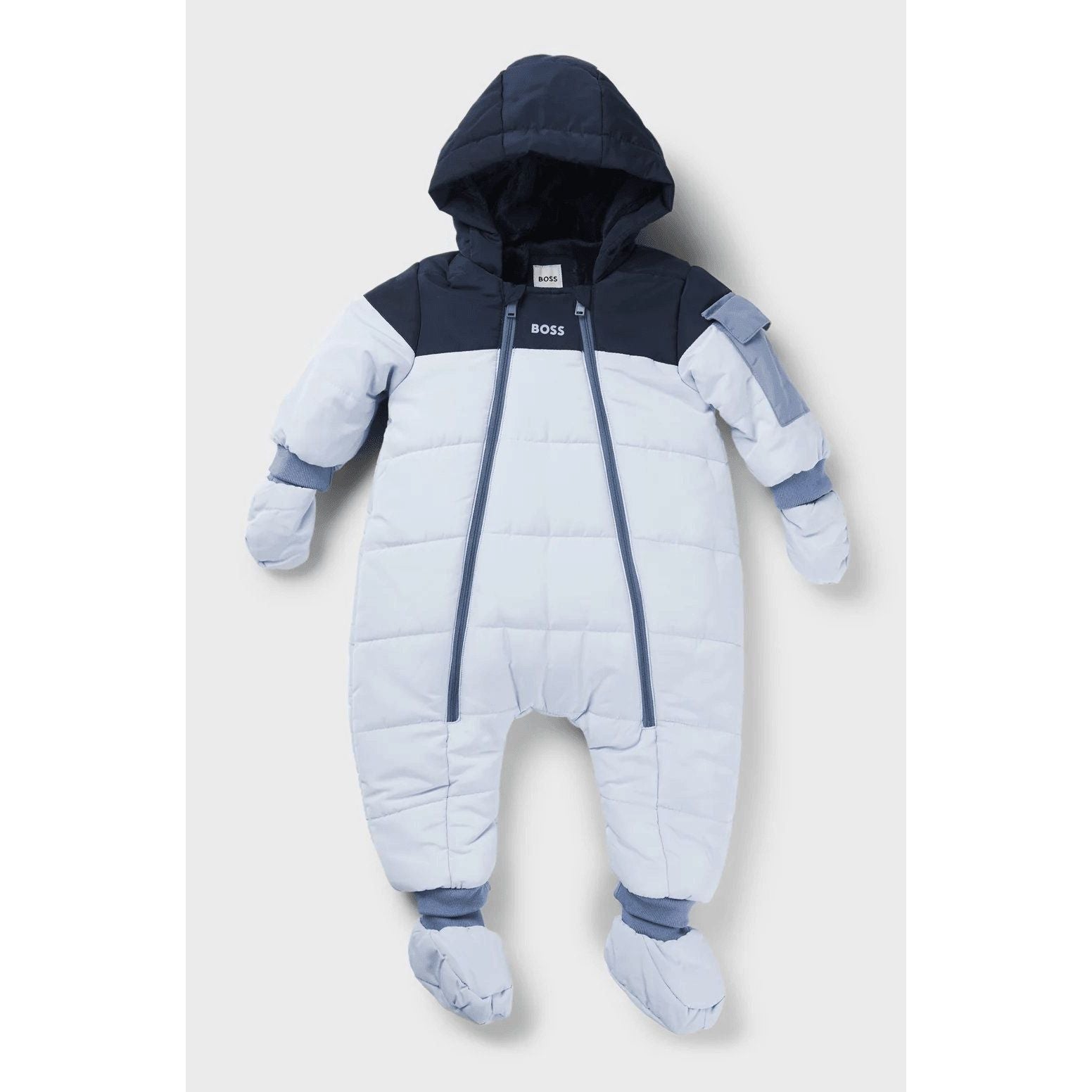 BOSS BABY SNOWSUIT WITH FAUX-FUR LINING AND LOGO DETAILS