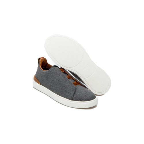 Load image into Gallery viewer, ZEGNA DARK GREY WOOL TRIPLE STITCH™ SNEAKERS
