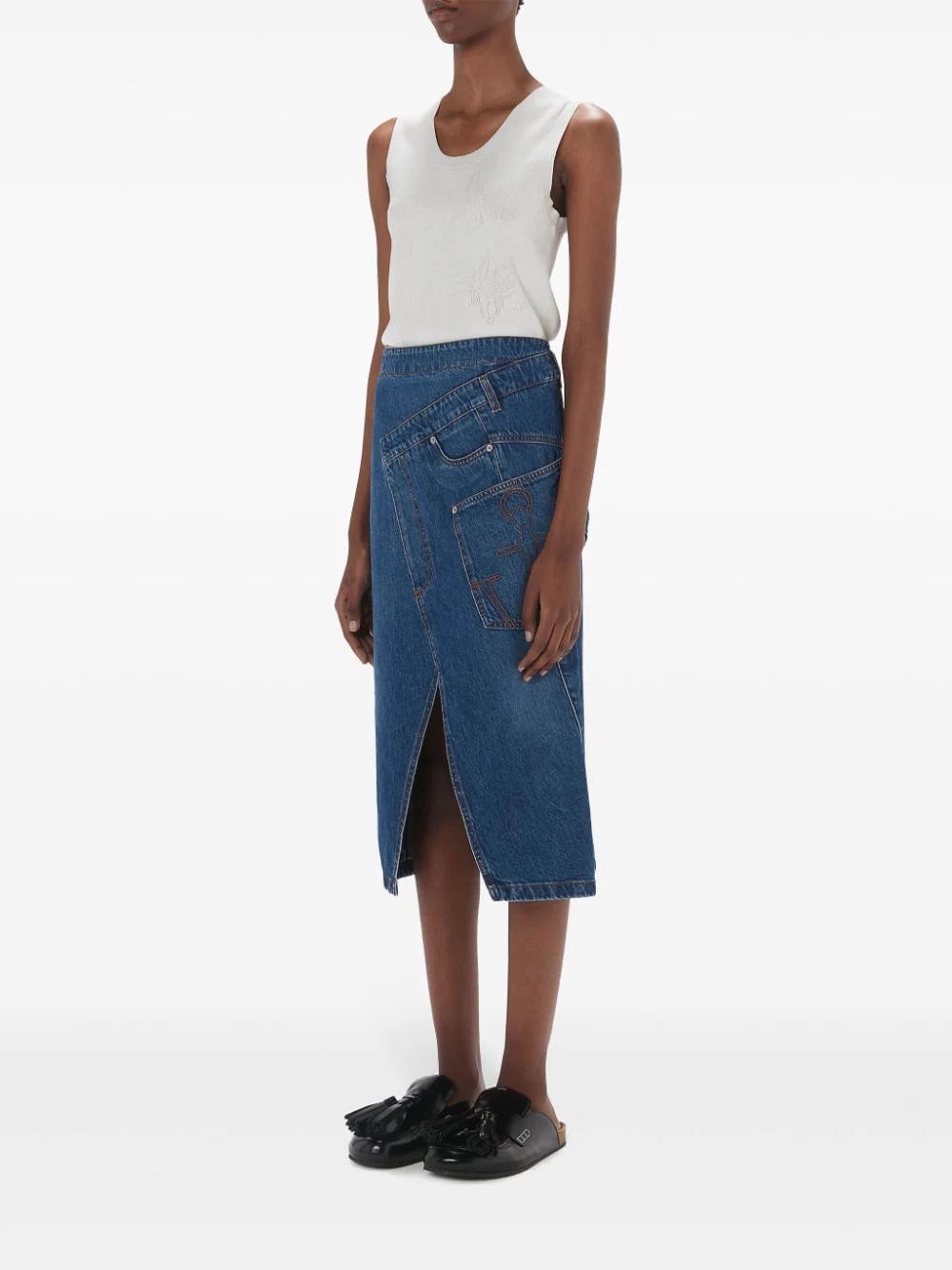 JW Anderson wrap-design denim skirt