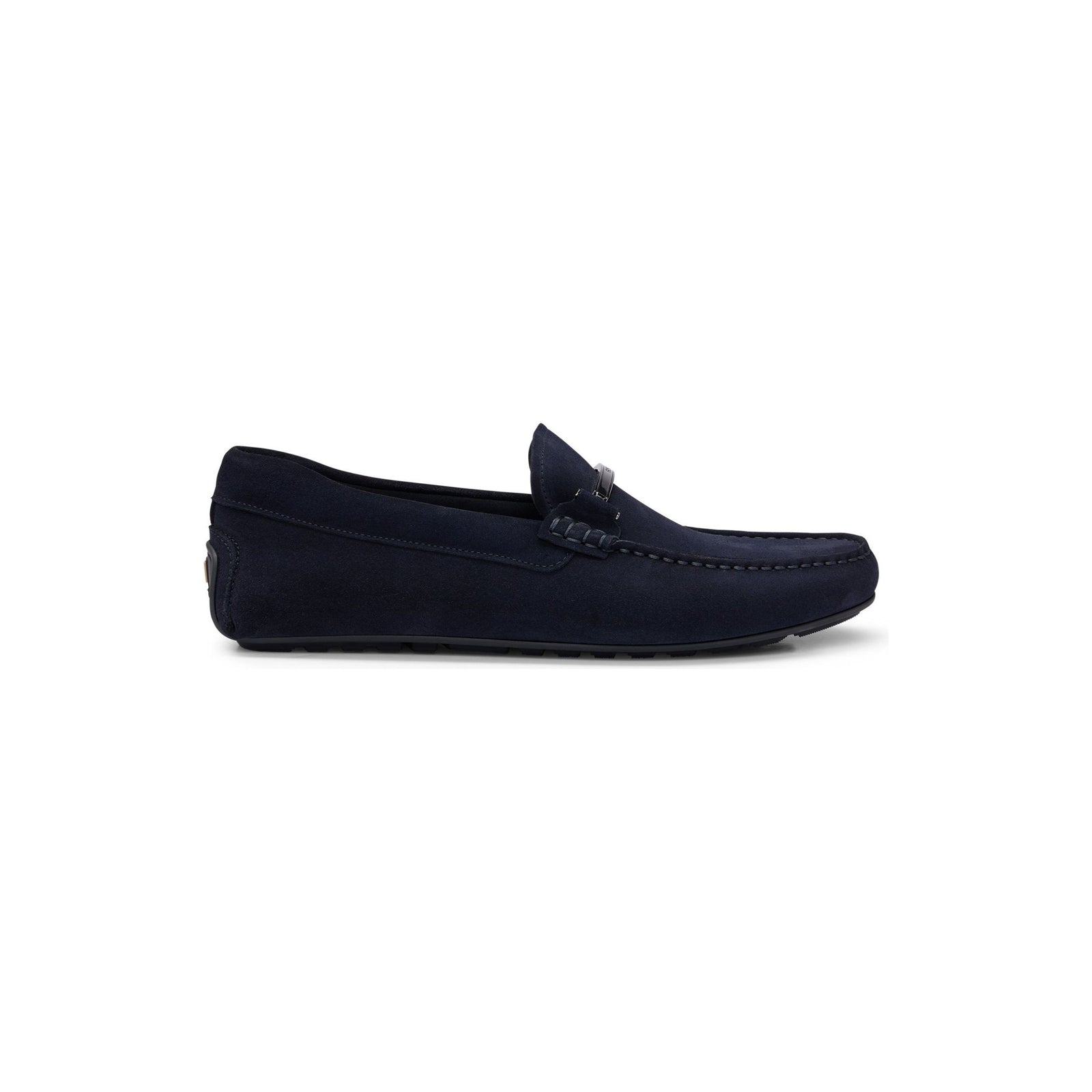 BOSS SUEDE LOAFERS WITH BRANDED METAL DETAILS AND INTERNAL LINING - Yooto