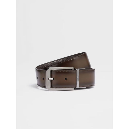 Load image into Gallery viewer, ZEGNA DARK BROWN LEATHER REVERSIBLE BELT
