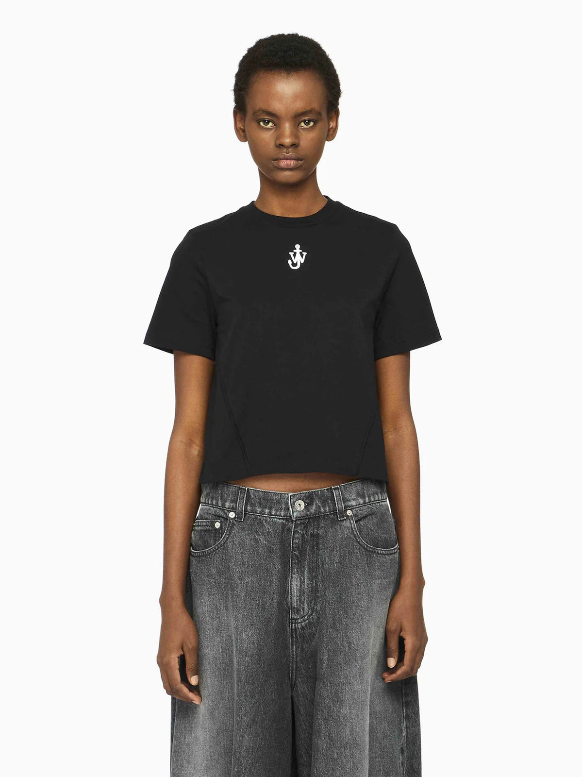 JW Anderson ANCHOR LOGO CROPPED PANELLED T-SHIRT