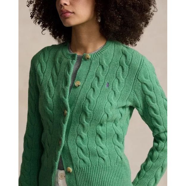 RALPH LAUREN Cable-Knit Wool-Cashmere Cardigan