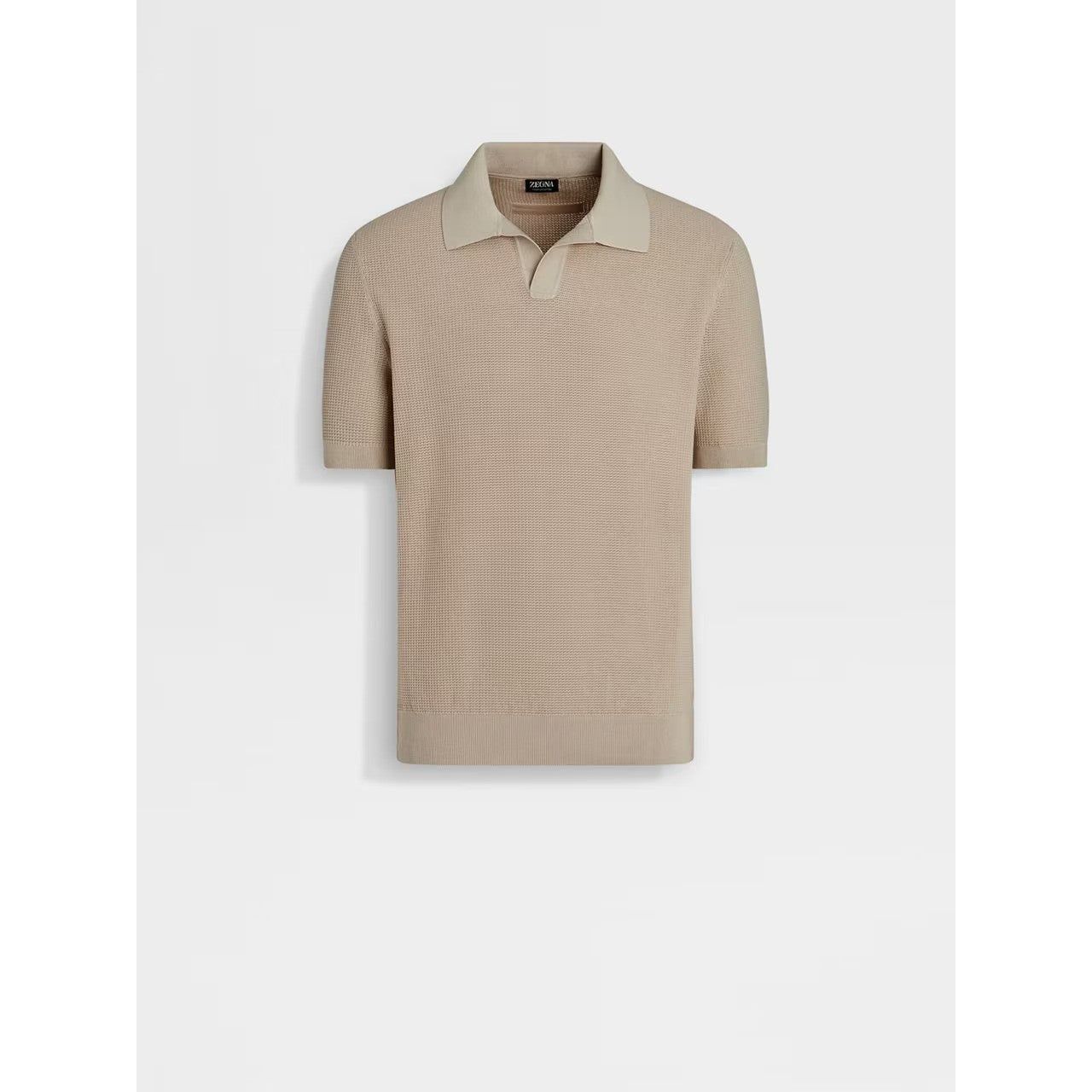 ZEGNA LIGHT BEIGE PREMIUM COTTON POLO SHIRT