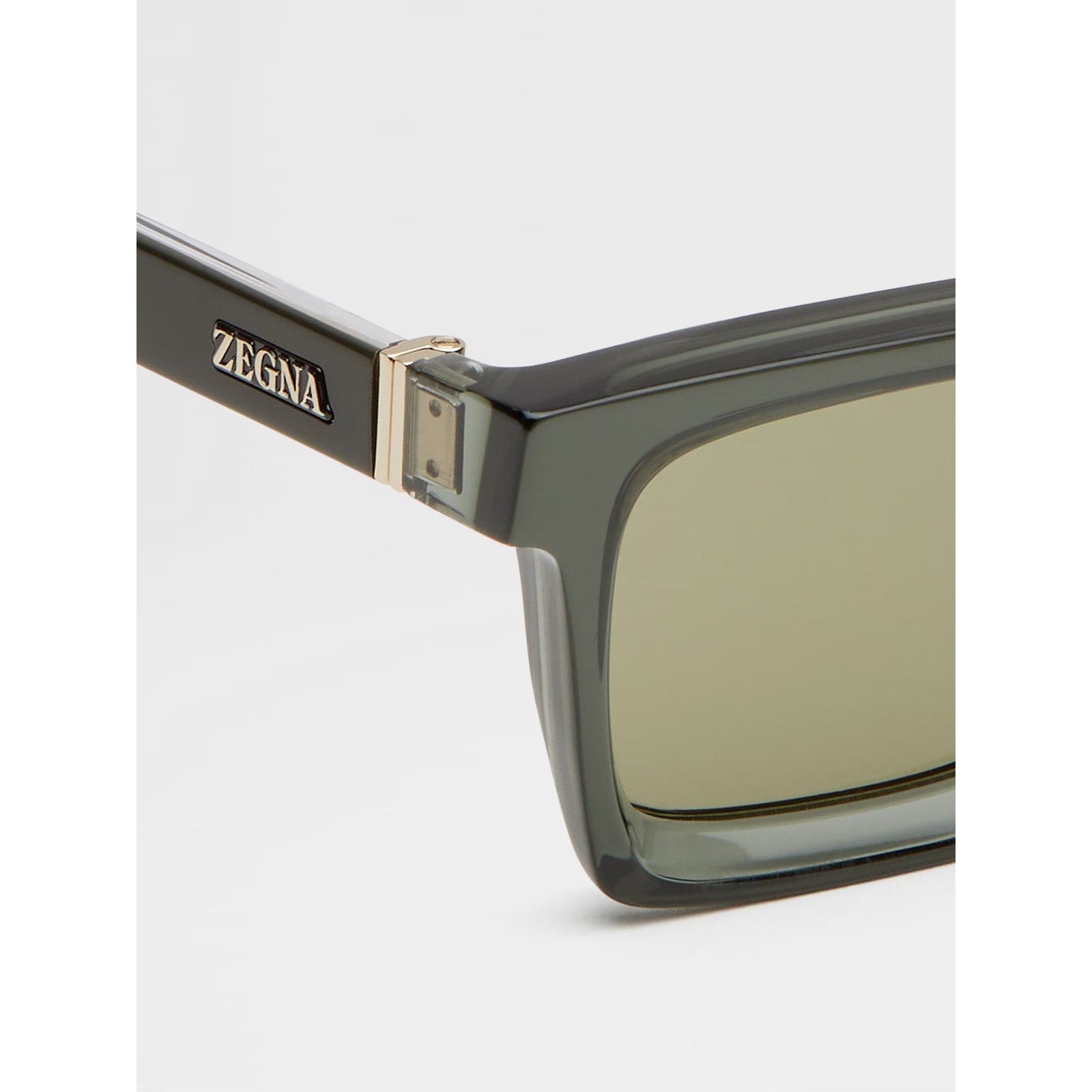 ZEGNA TRANSPARENT GREY ACETATE SUNGLASSES