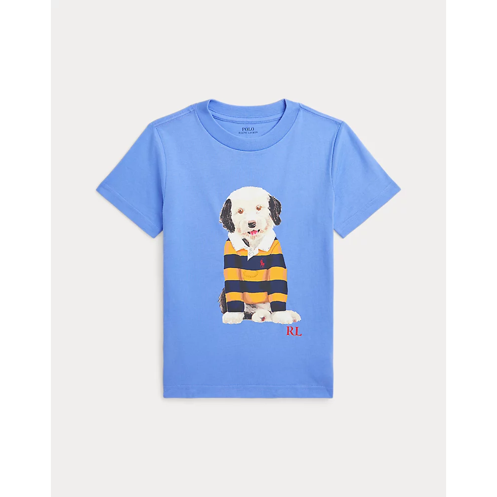 POLO RALPH LAUREN DOG-PRINT COTTON JERSEY TEE