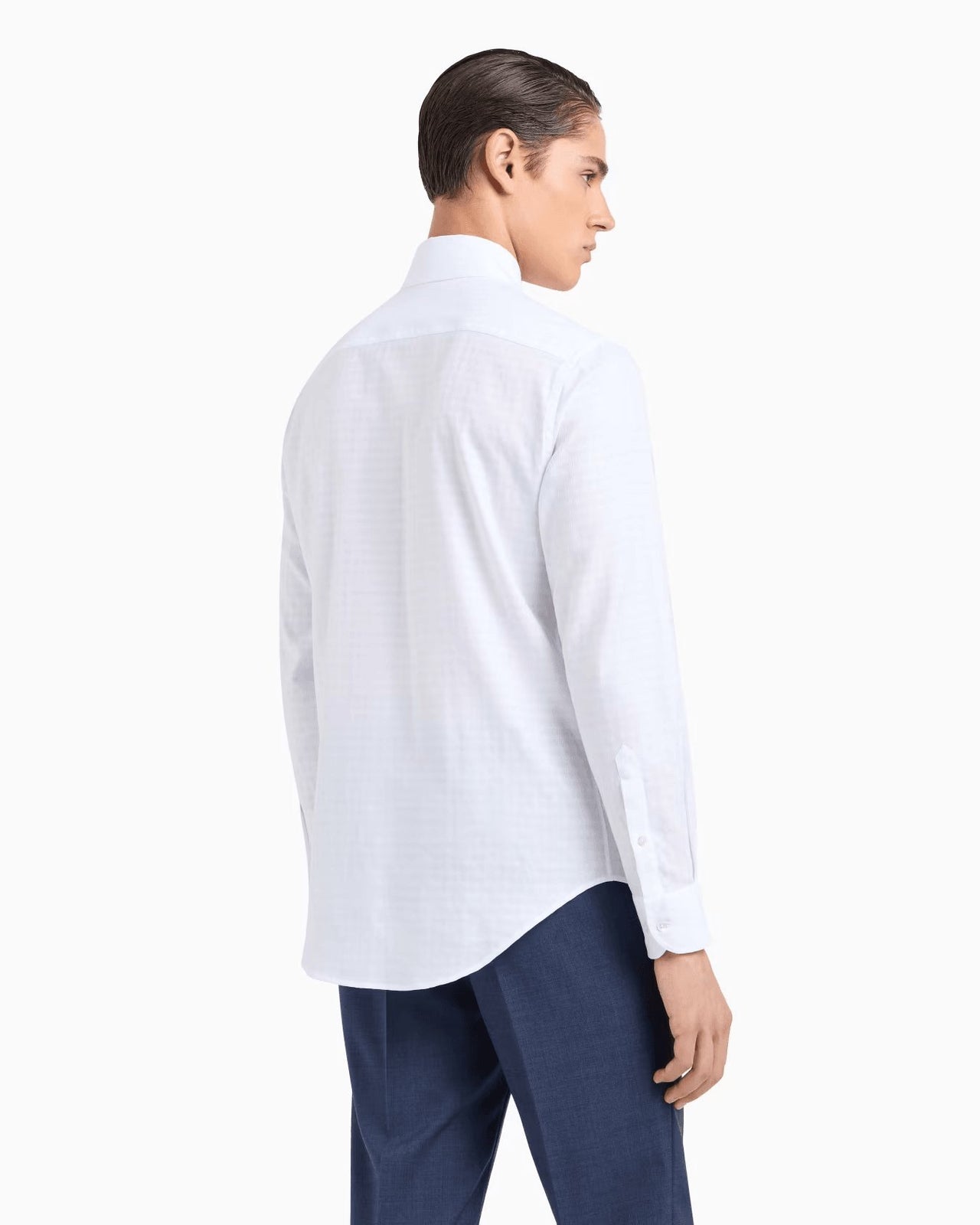 EMPORIO ARMANI grid-pattern cotton shirt