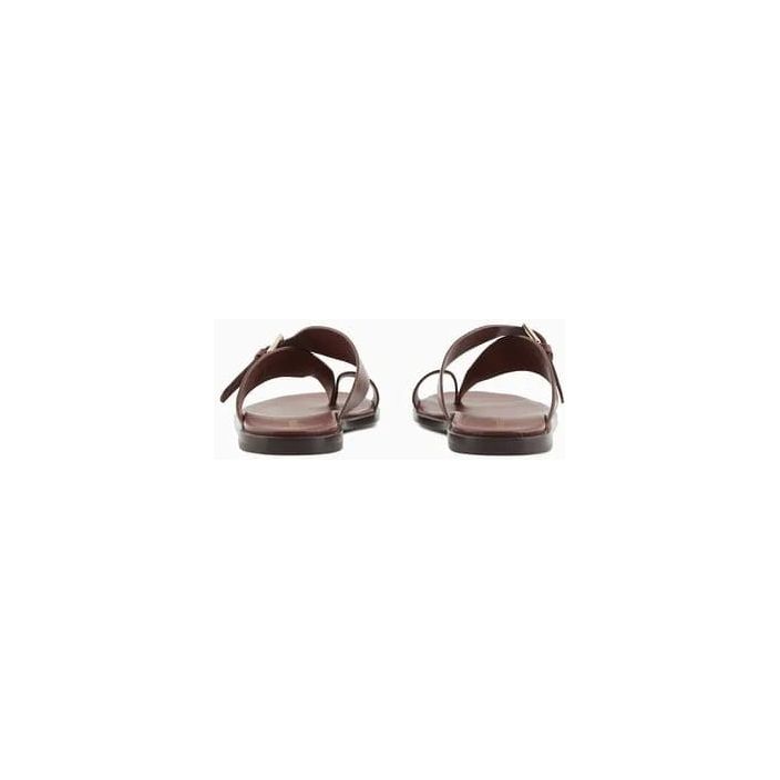 EMPORIO ARMANI LEATHER FLIP-FLOP SANDALS WITH BUCKLE