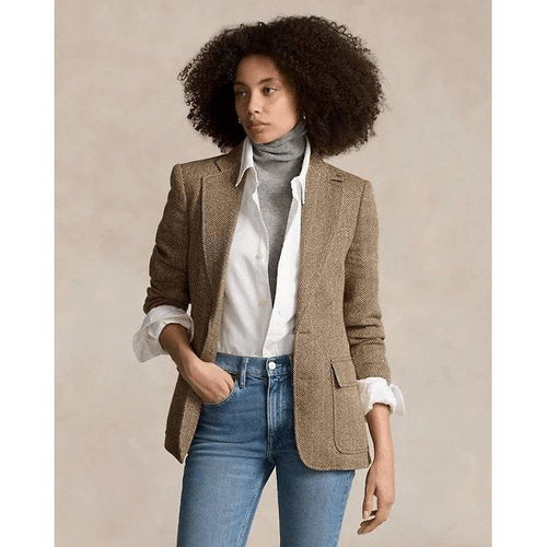 Load image into Gallery viewer, RALPH LAUREN Herringbone Linen-Blend Blazer
