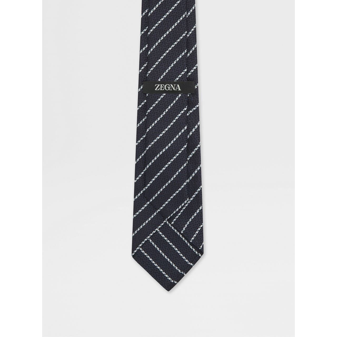 ZEGNA DARK BLUE SILK TIE