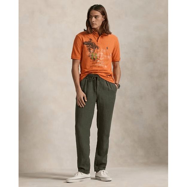 RALPH LAUREN Classic Fit Mesh Graphic Polo Shirt