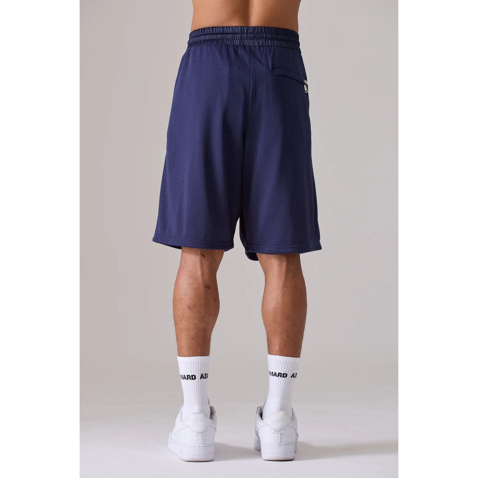 AZAT MARD LES GENS NAVY/GREEN MESH SHORTS - Yooto