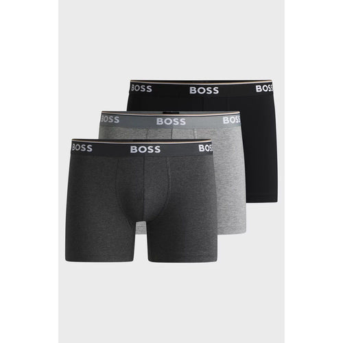 Load image into Gallery viewer, BOSS THREE-PACK OF STRETCH-COTTON BOXER BRIEFS WITH LOGOS
