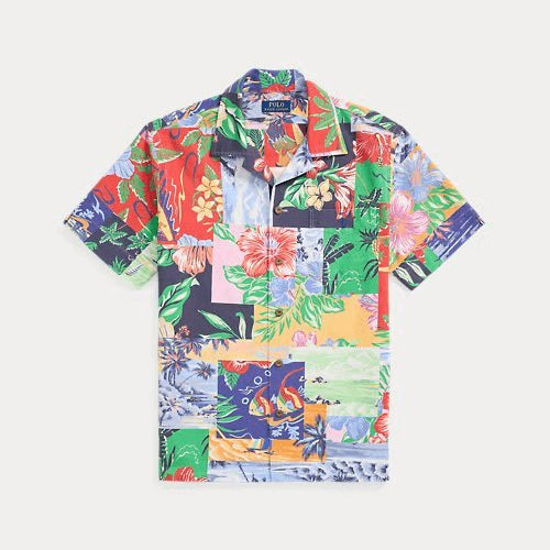 Load image into Gallery viewer, RALPH LAUREN Classic Fit Patchwork-Print Oxford Shirt
