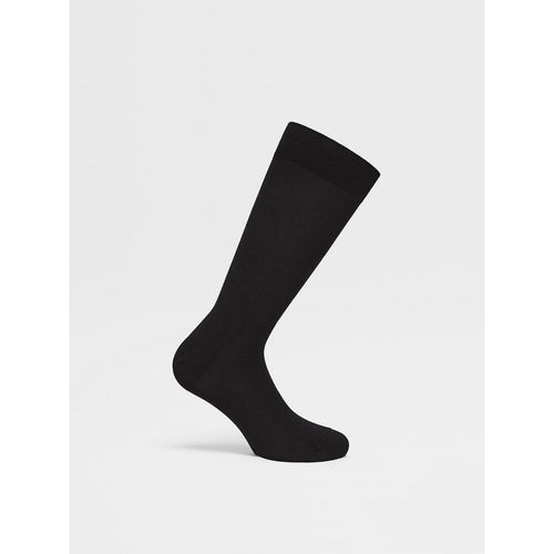 Load image into Gallery viewer, ZEGNA BLACK COTTON BLEND SOCKS
