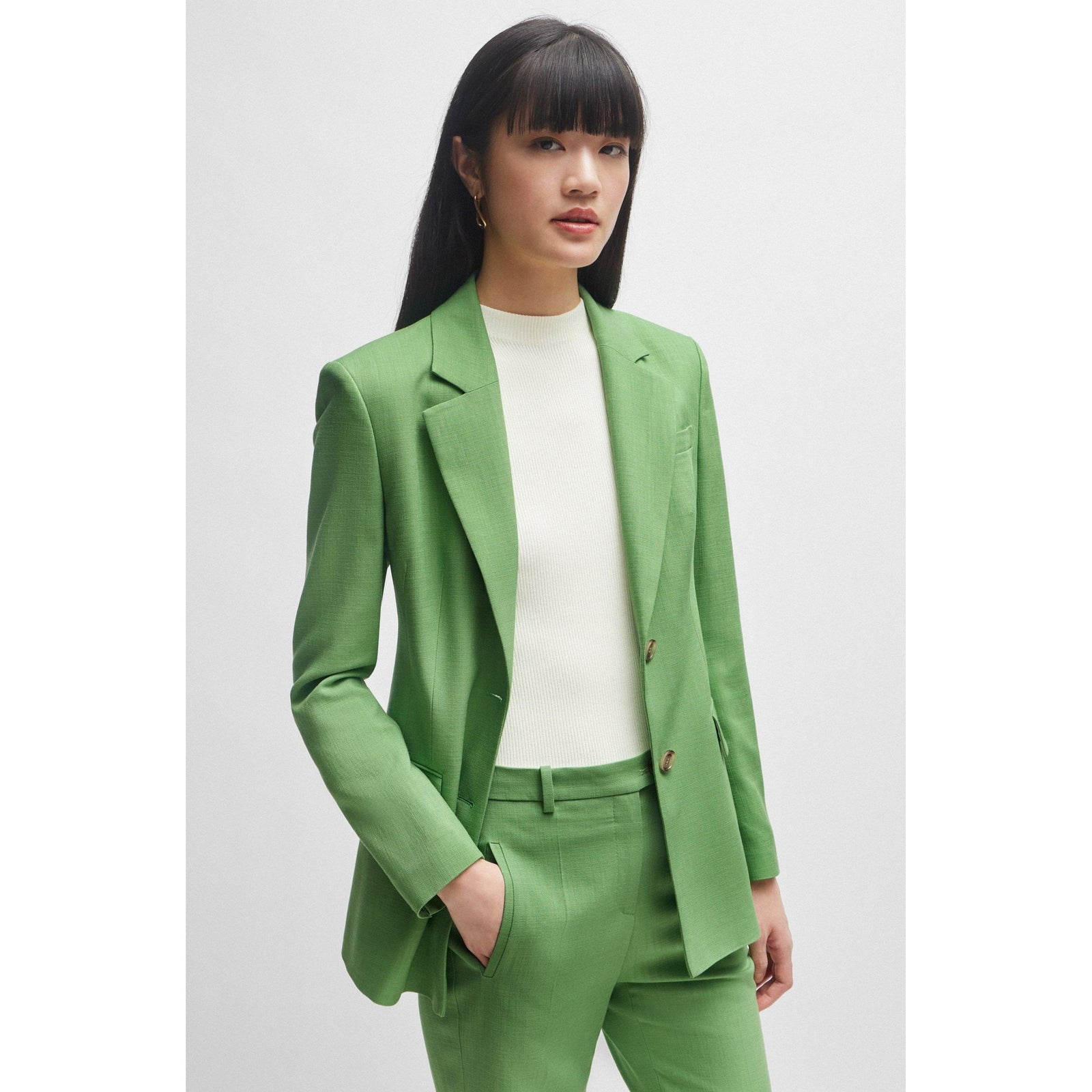 BOSS SINGLE-BREASTED JACKET IN STRETCH FABRIC - Yooto